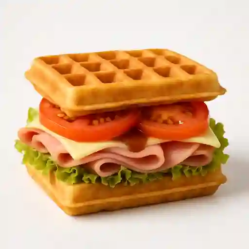 Waffles Clásico Jamón y Queso