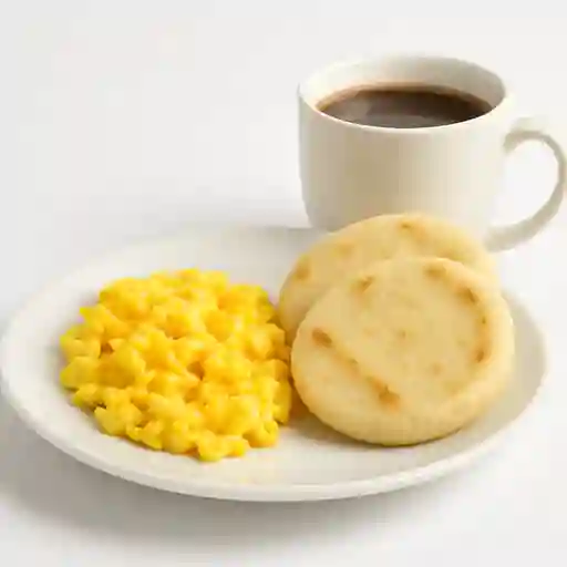 Combo Huevos Revueltos 2 Arepas y Bebida
