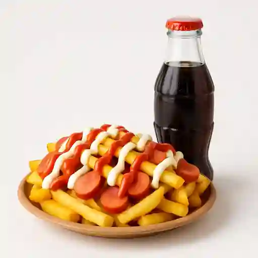 Salchipapa Tradicional y Gaseosa