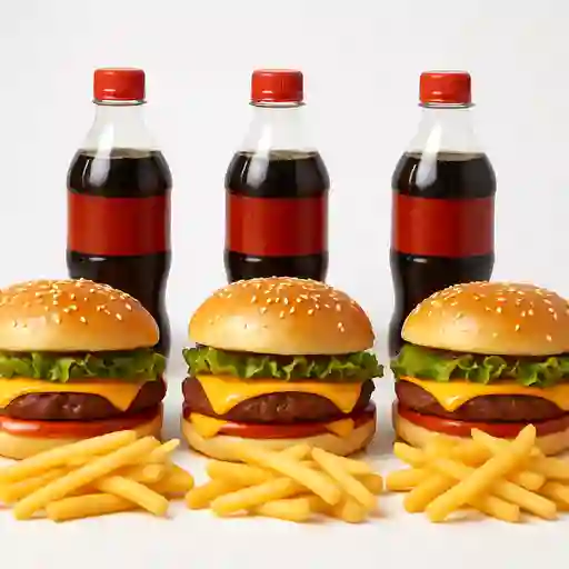 Combo X3 Hamburguesas Sencillas
