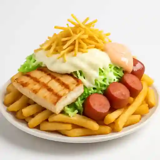 Salchipapa Pollo Ranchera