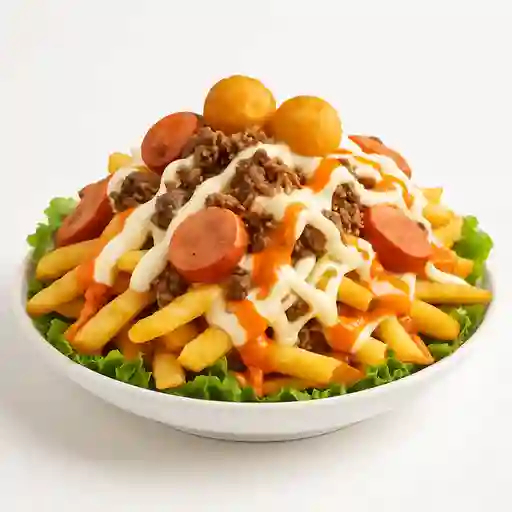 Salchipapa Carne Ranchera