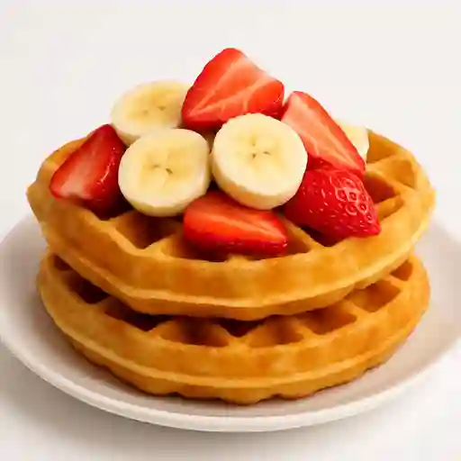 Waffles con Banano y Fresa