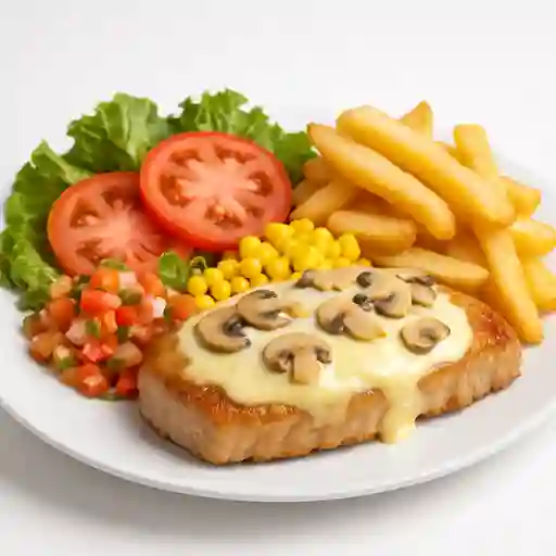 Lomo de Cerdo con Queso y Champiñones