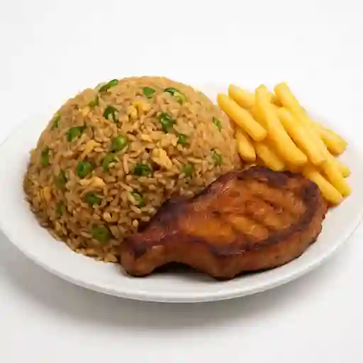 Arroz Chino 4, Papa y chuleta.