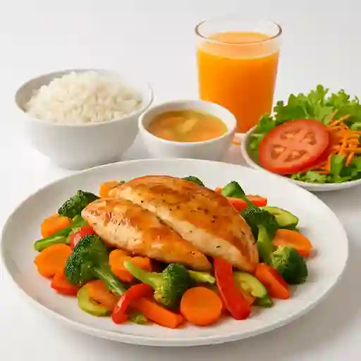 Pechuga Salteada con Vegetales