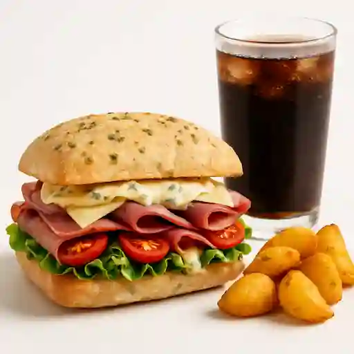 Sandwiche Cordero + Papas + Gaseosa