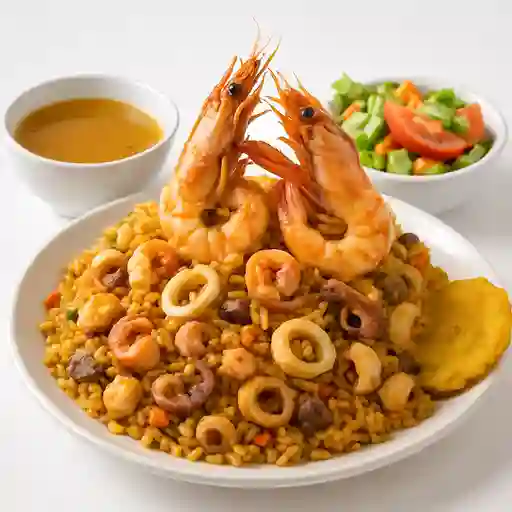 Arroz a la Marinera y Langostinos