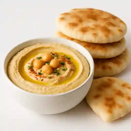 Hummus de Garbanzos con Pan de Pita Casero