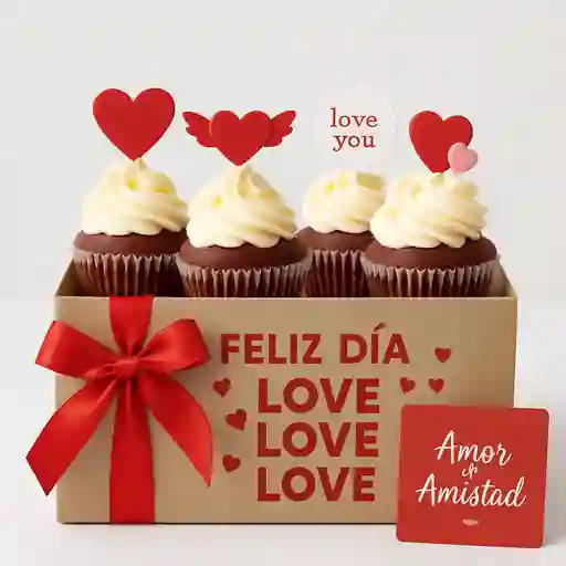 Caja Cupcakes Amor y Amistad