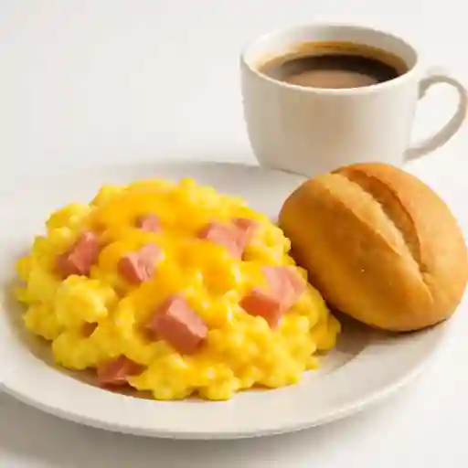 con Jamón y Queso, Pan Bebida Caliente
