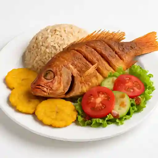 Pargo Rojo Frito con Arroz de Coco