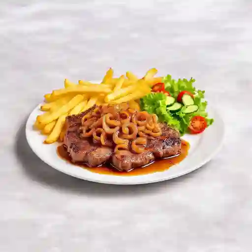 Carne encebollada