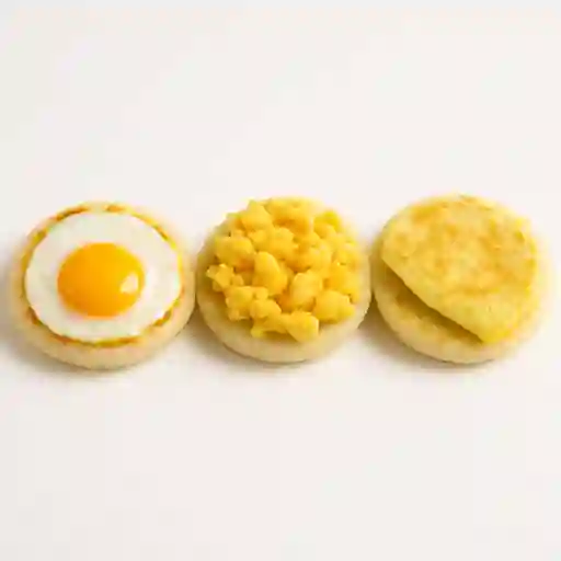 Arepa + huevo frito, revuelto, tortilla