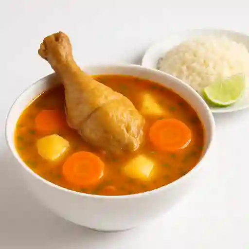 Sopa con presa y acompañante