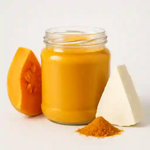 Crema de Calabaza, Queso Costeño y Curry