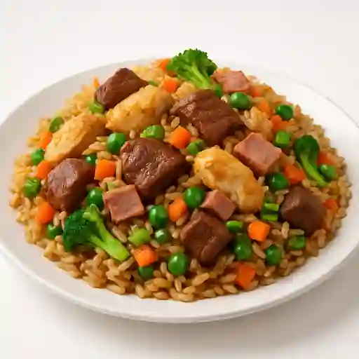 Arroz cuatro carnes