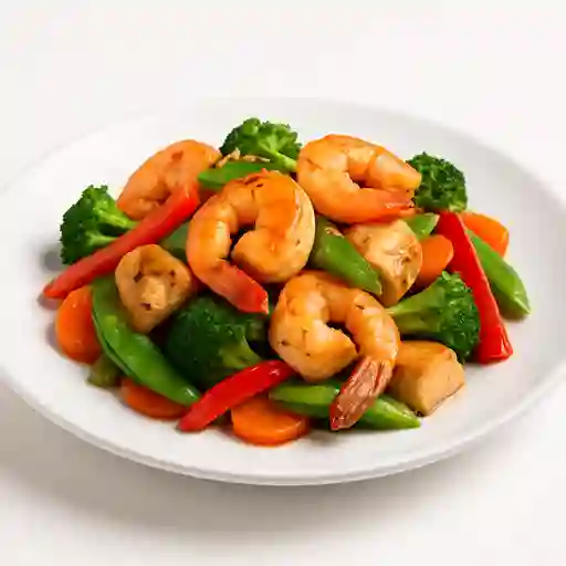Salteado de camarones