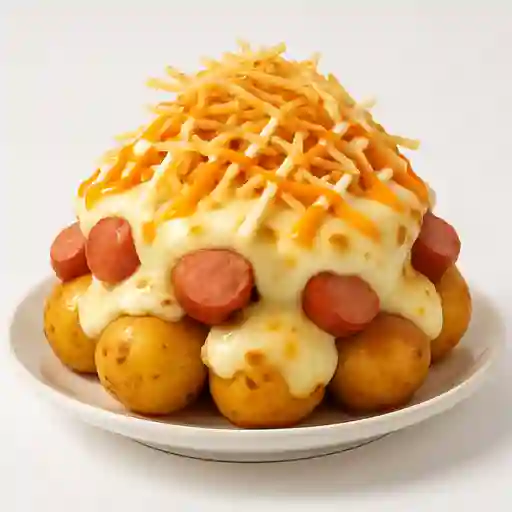 Salchipapa Gratinada