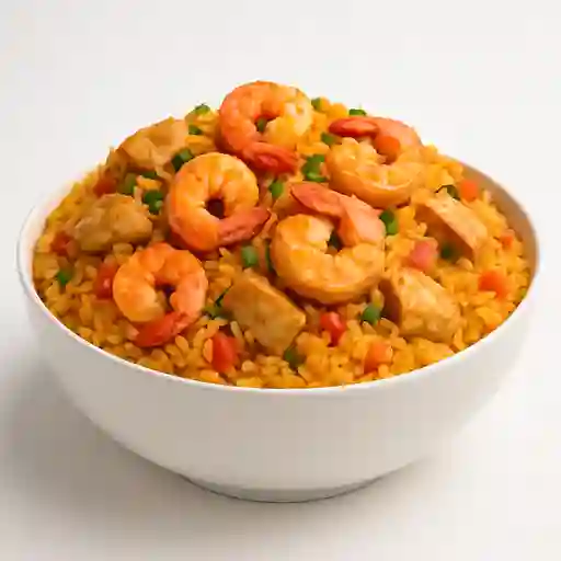 Arroz con pollo y camaron 5 personas