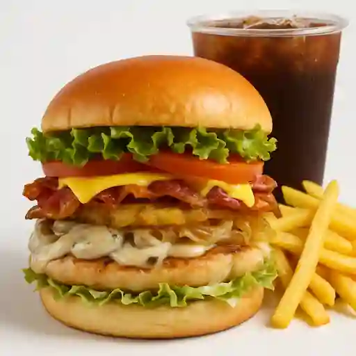 Hamburguesa Sencilla de Pollo en Combo