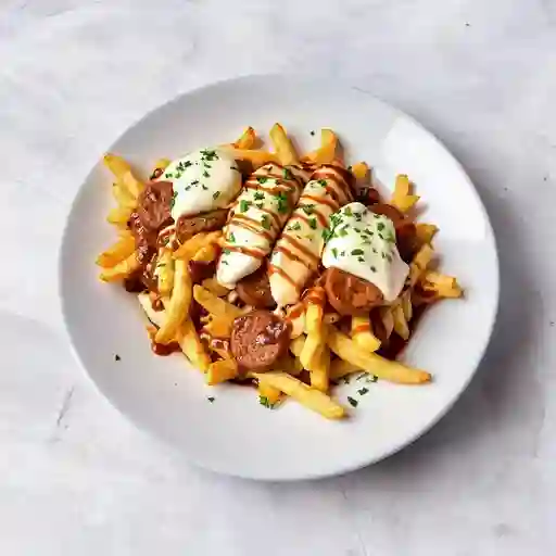 Salchipapa 2 Sencillas con Gaseosa