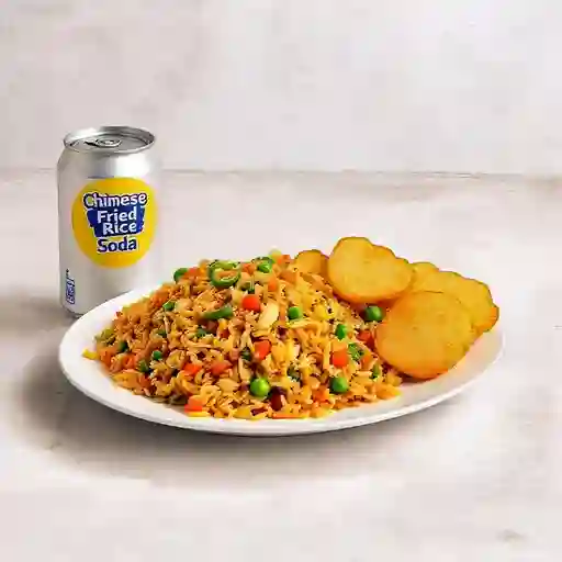 Arroz chino personal + papa salada + gaseosa lata