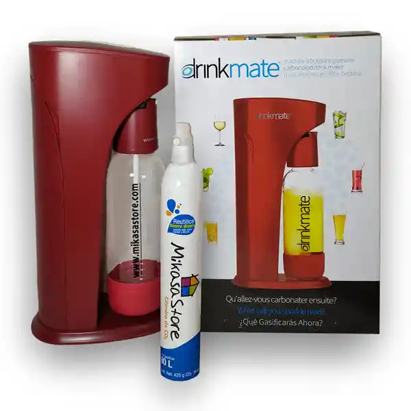 Kit drinkmate máquina para hacer bebidas con gas-color rojo mate