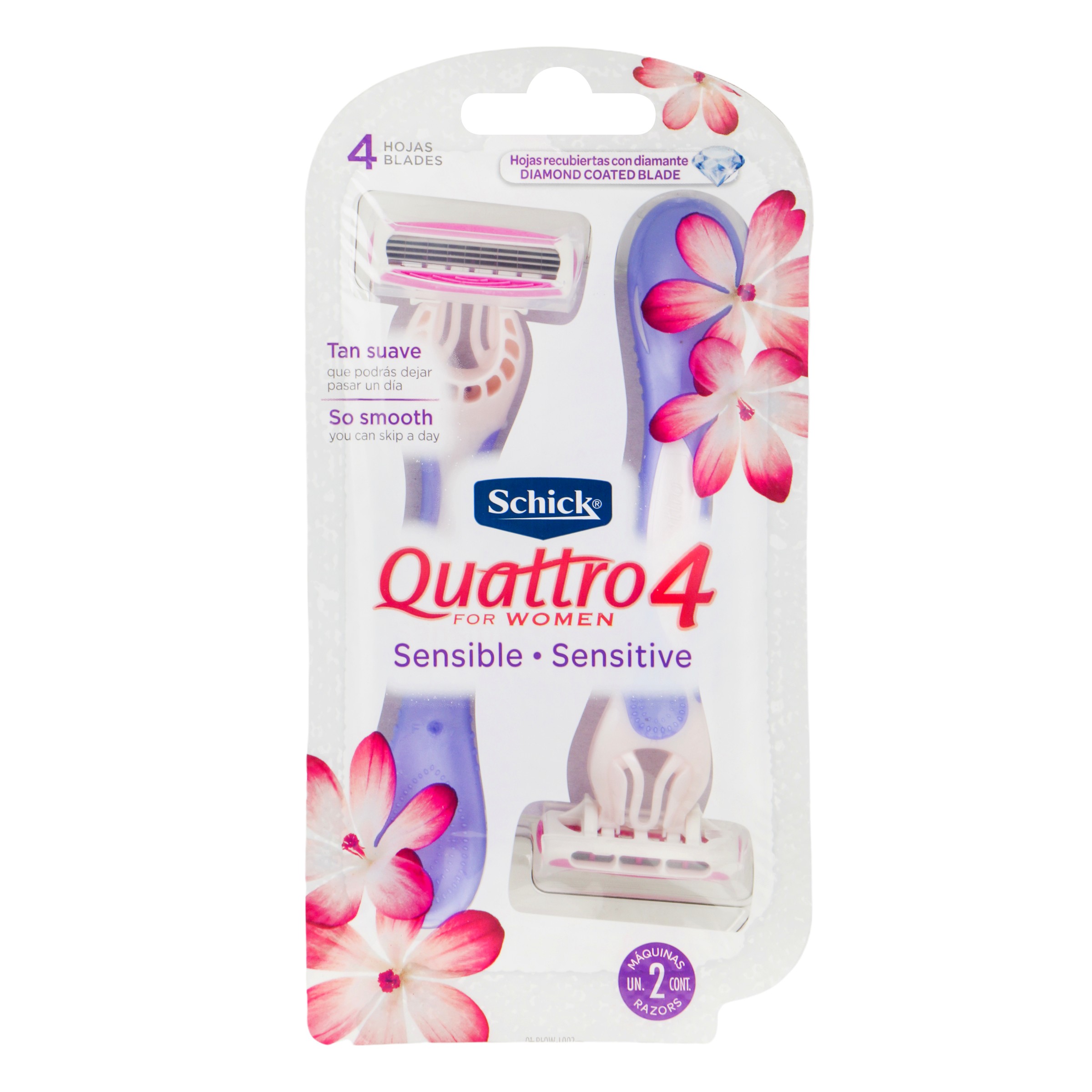 Schick Quattro Máquina de Afeitar Mujer Piel Delicada 2 und