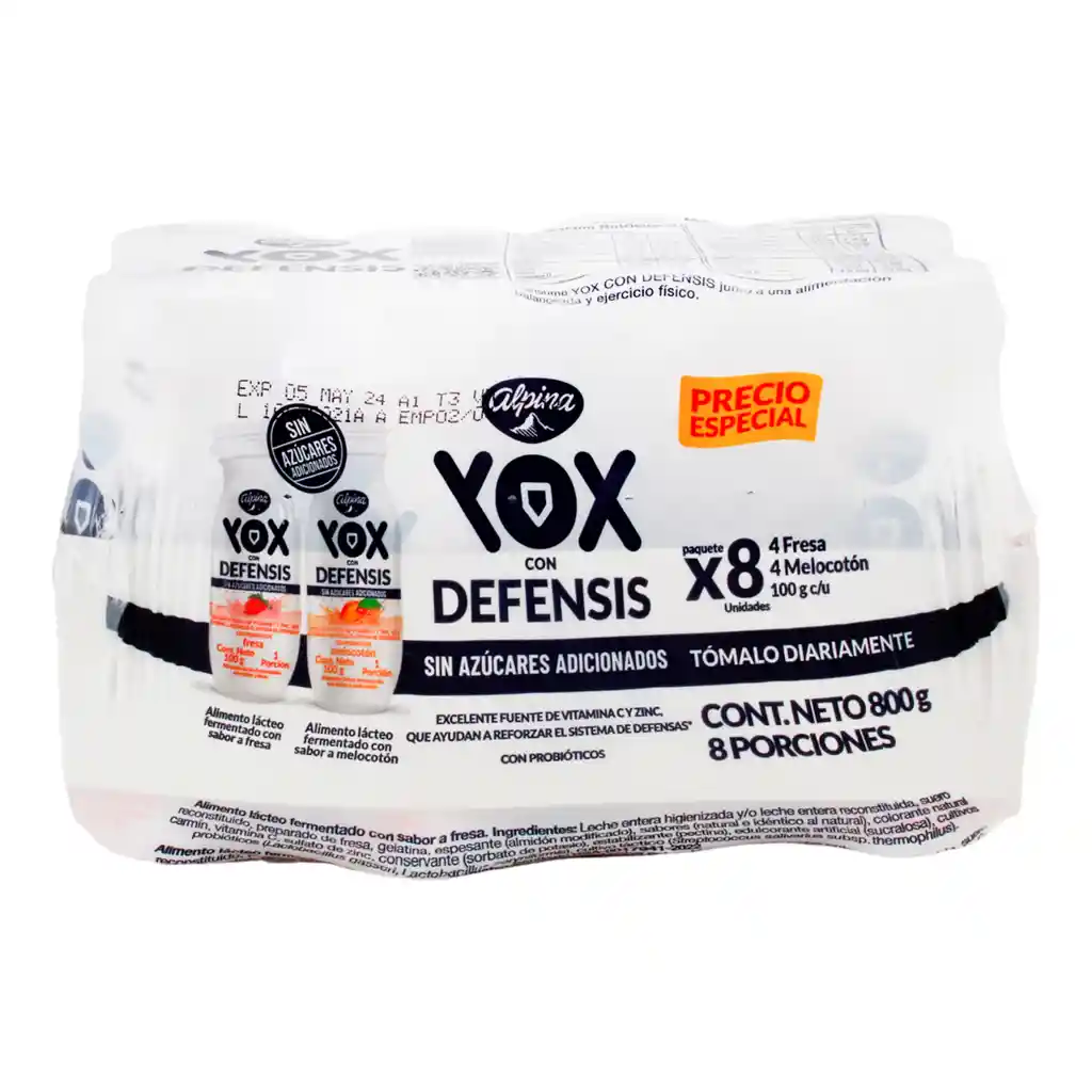 Yox Yogurt Surtido Sin Azúcar Pack x8 100g