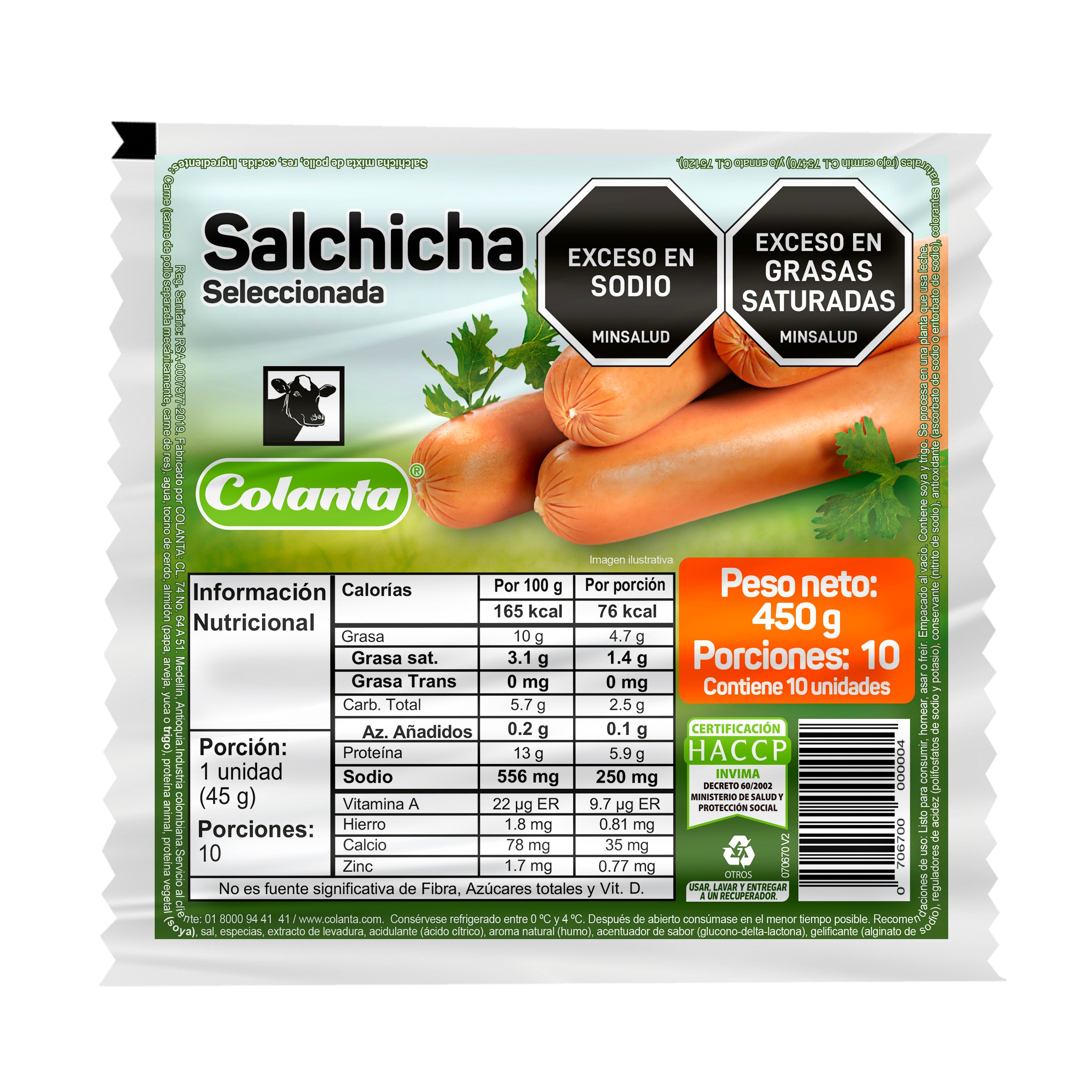 Colanta Salchicha Seleccionada 450 g