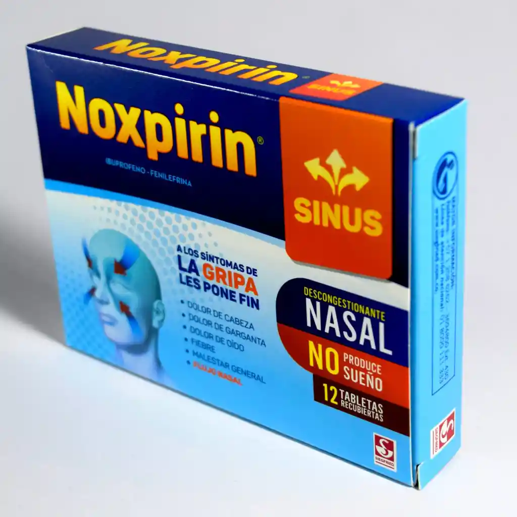 Noxpirin Sinus Ibuprofeno 200mg Caja x12 Tabletas