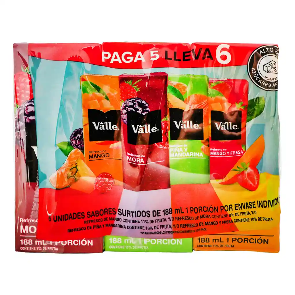 Jugo Del Valle Frutal Surtido 188ML x 6 Unds
