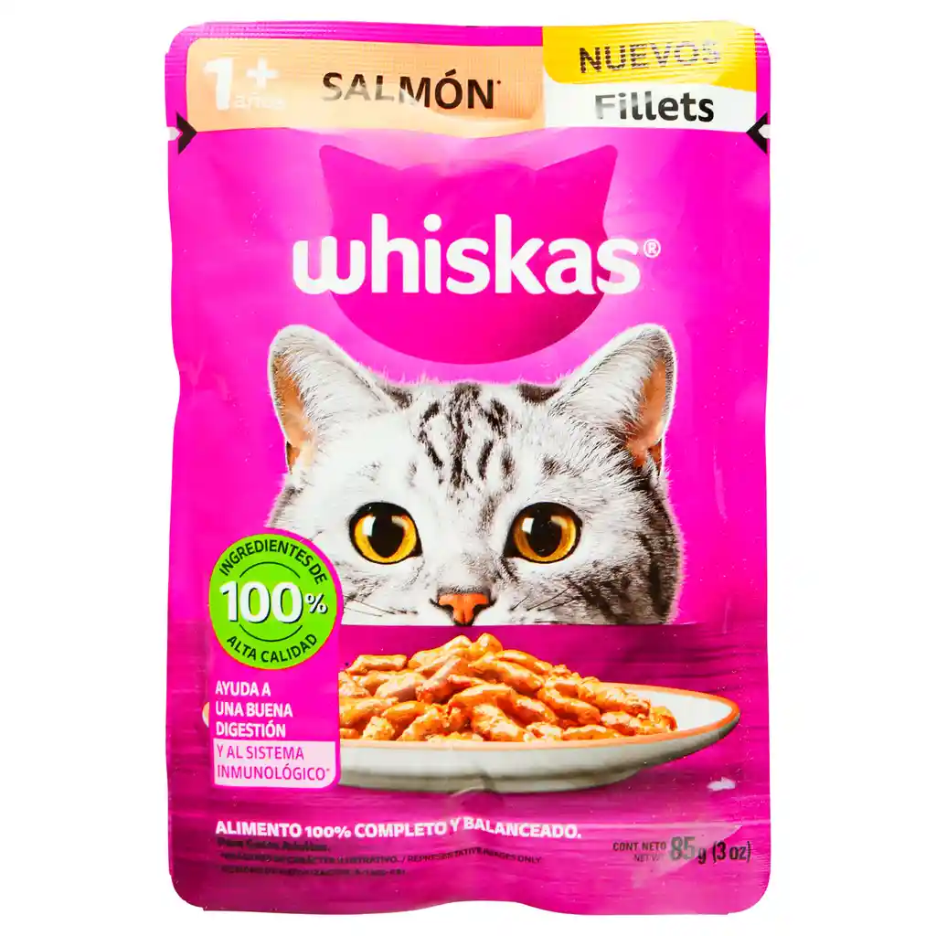 Whiskas Alimento Húmedo para Gato Adulto de Salmón 