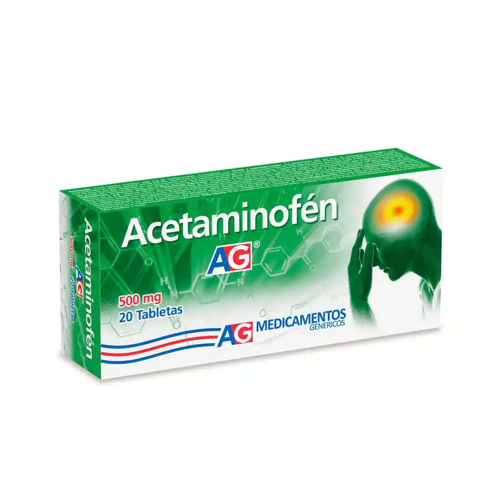 AG Acetaminofén 500mg Caja x20 Tabletas