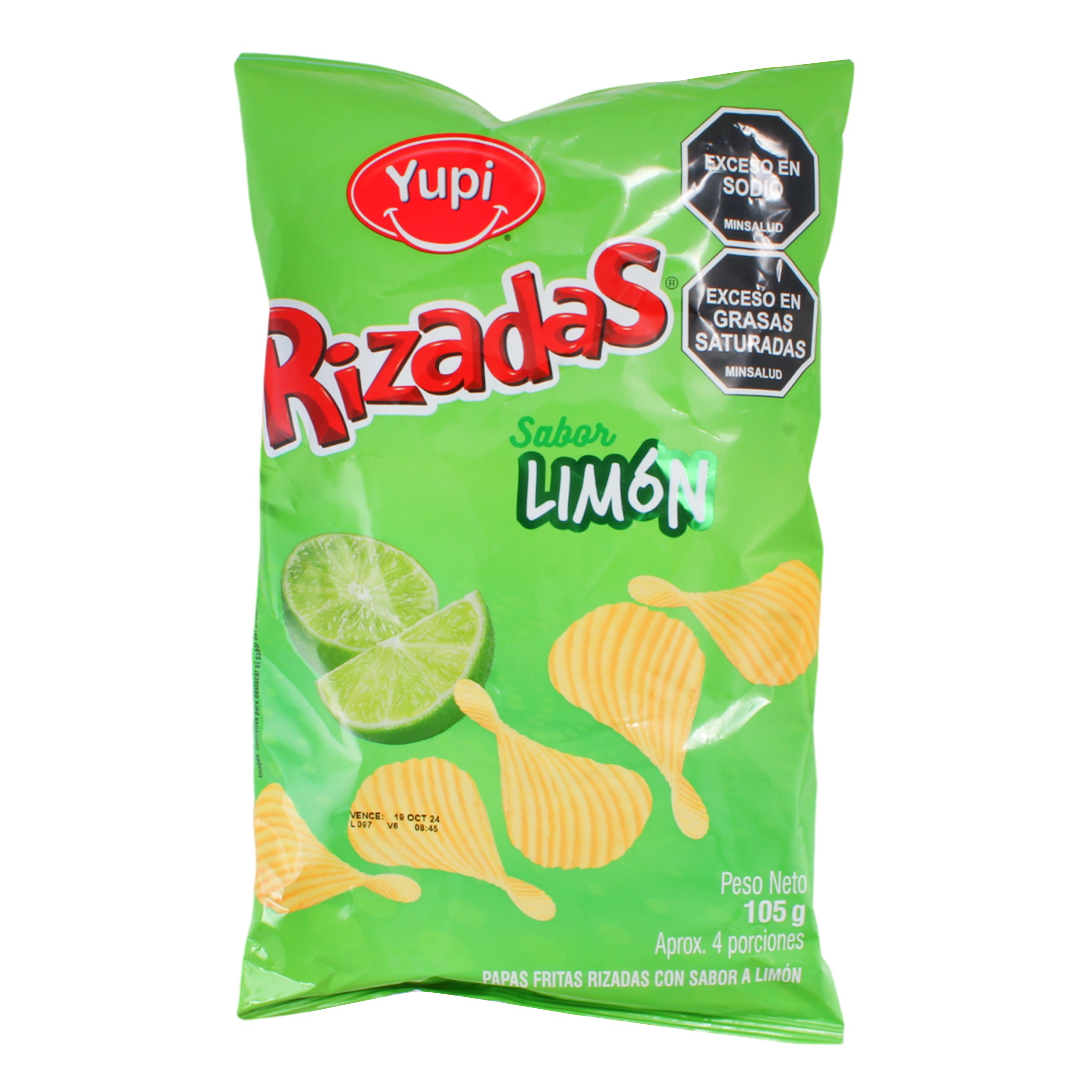 Rizadas Papas Fritas Sabor Limón 105 g