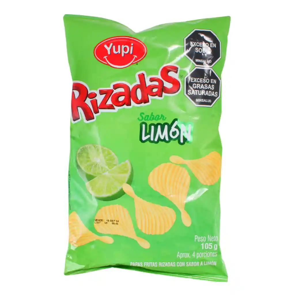 Rizadas Papas Fritas Sabor Limón 105 g