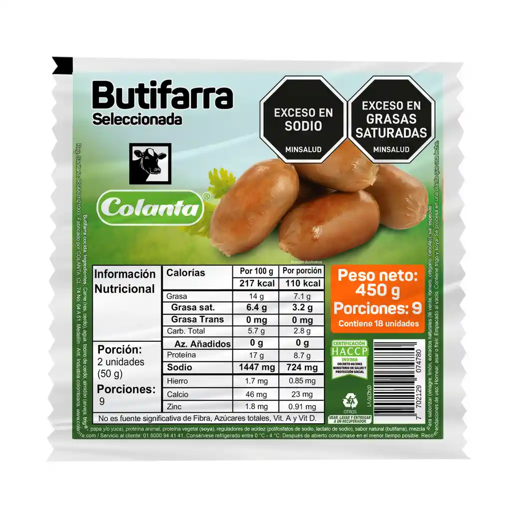 Butifarra Colanta x 450 g
