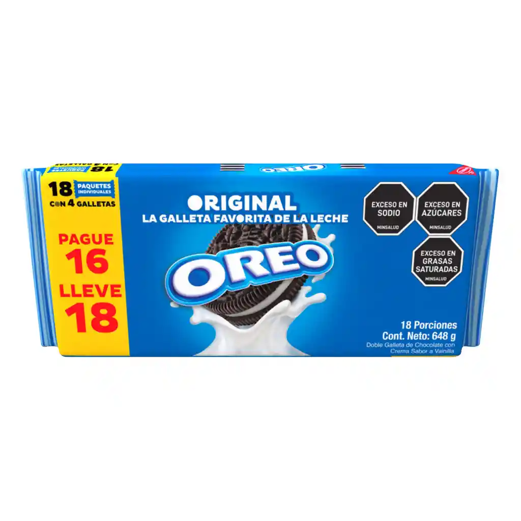 Galleta Oreo Sabor Original Pack 18 x de 36 g c/u