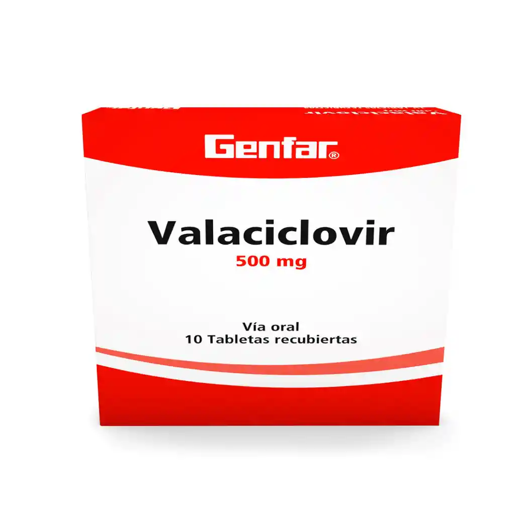 Genfar Valaciclovir 500 Mg Caja x10 Tabletas