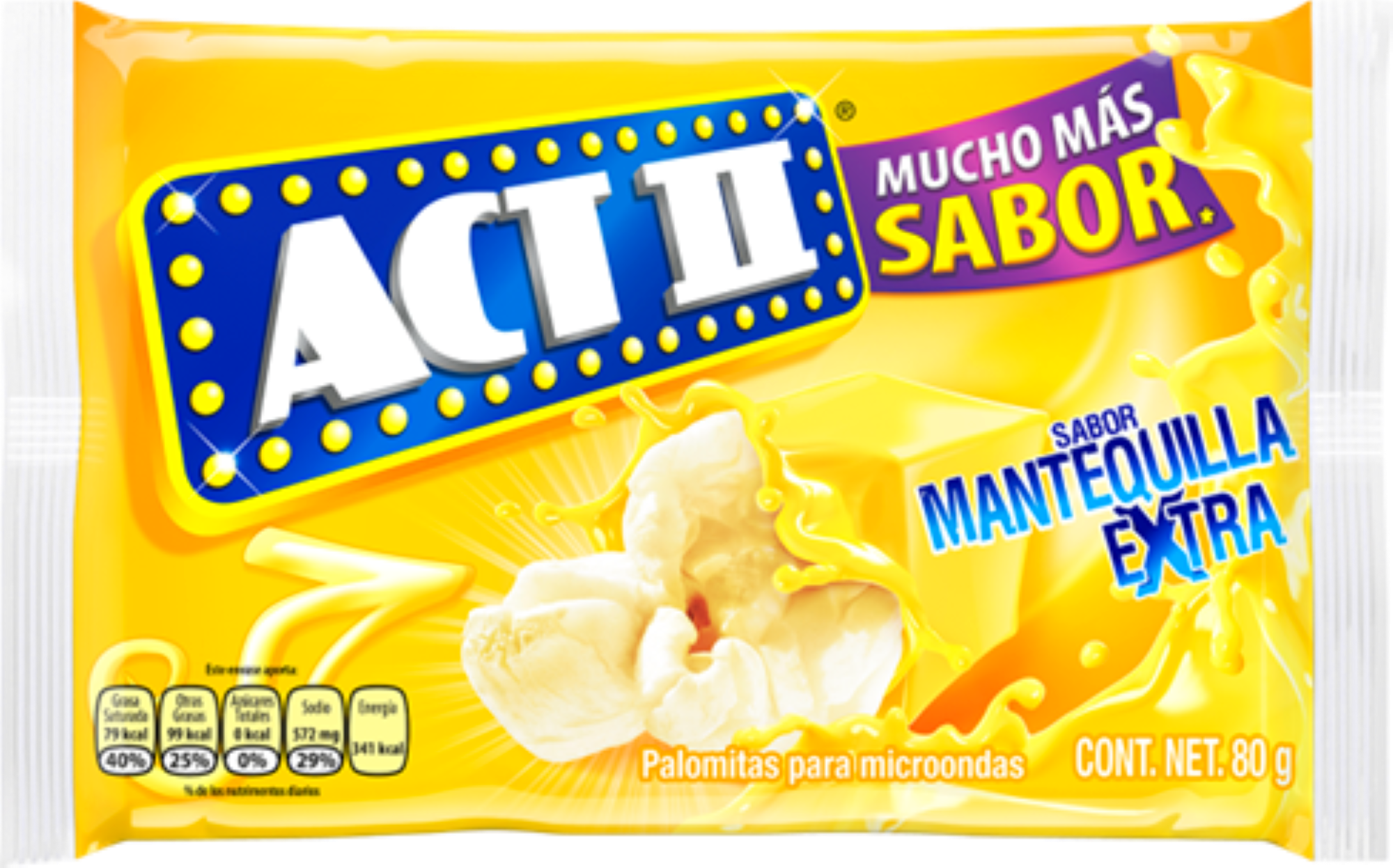 Act II Palomitas para Microondas Sabor Mantequilla Extra 80 g