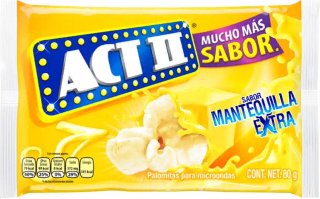 Act II Palomitas para Microondas Sabor Mantequilla Extra