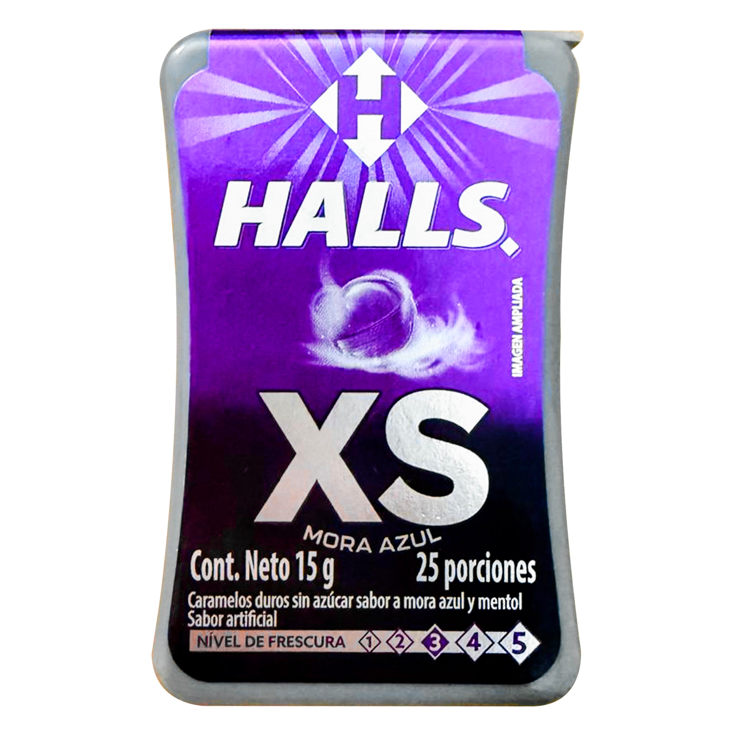 Halls Caramelos Duros XS Mora Azul 15g