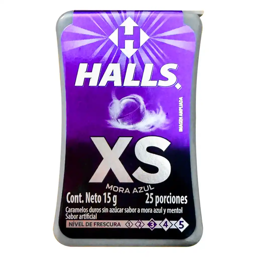 Halls Caramelos Duros XS Mora Azul 15g