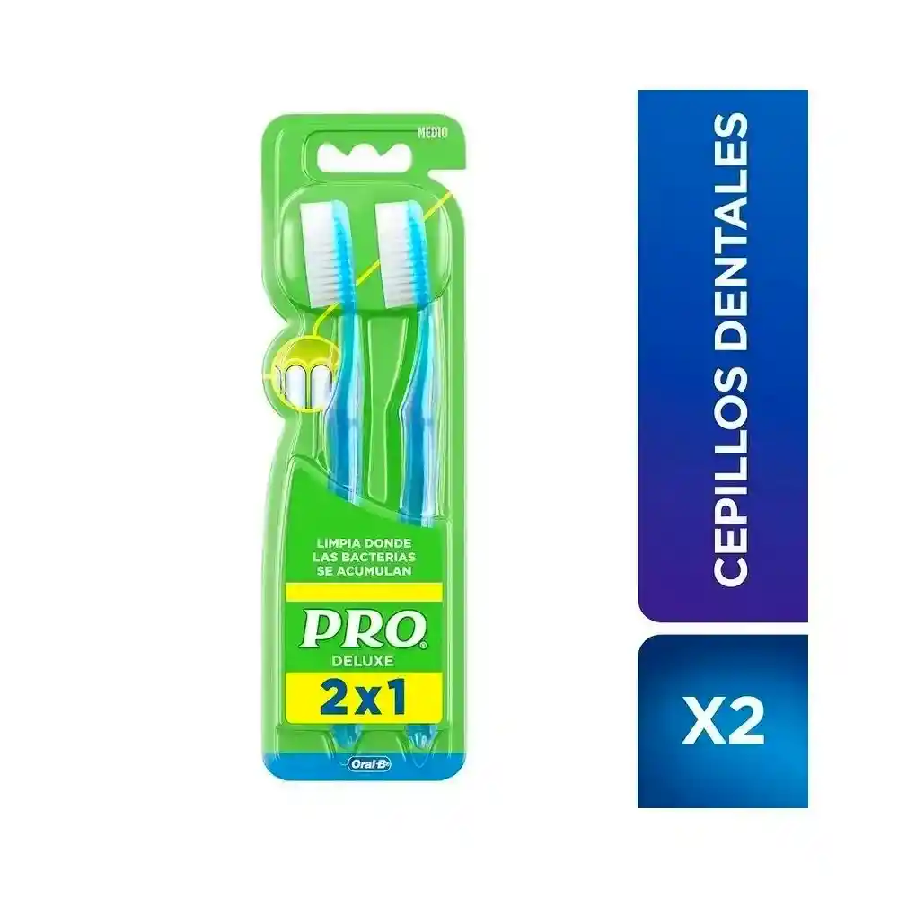Cepillo de Dientes Oral-B Pro Deluxe 425 Medio 2 Unidades