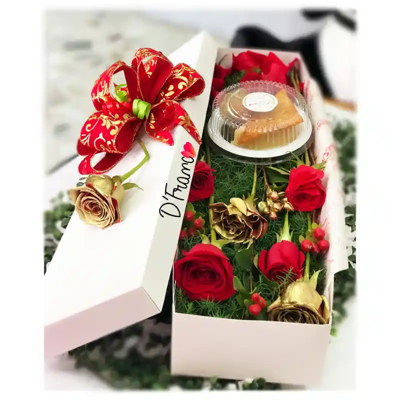 Rosas plato navideño