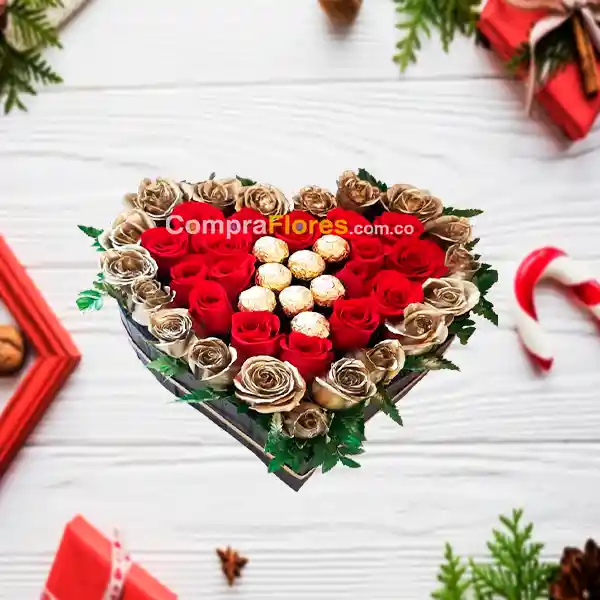 Chocolates Corazon Navideno Con