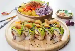 Sushi o bowl tako + gyosa + bebida