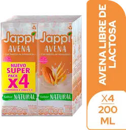 Jappi Bebida de Avena con Almendras Sabor Natural