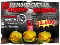 K. 3 Hamburguesas Super Isa + Gaseosa 1.